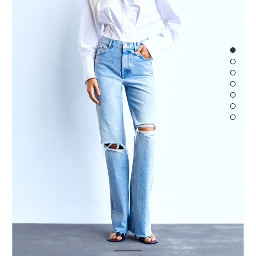 Zara Wide Leg High Rise Jeans